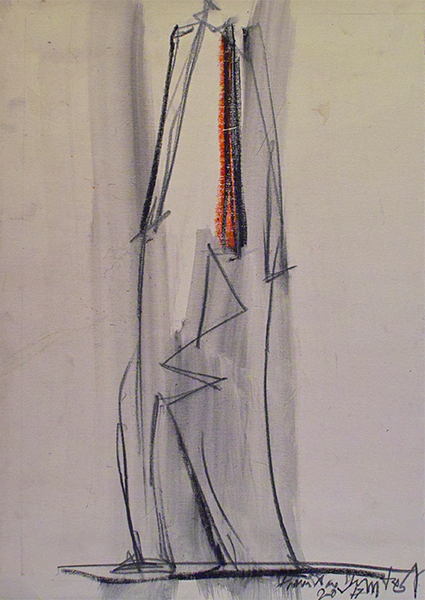 Drawing, title: Dame